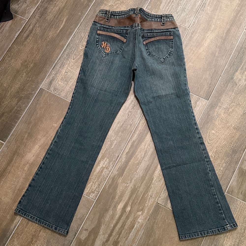Harley-Davidson Flare Jeans with Brown leather Accents